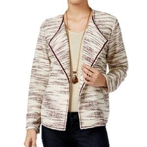 Style & Co. Petite Space-Dyed Draped Jacket in Dried Plum, Size Petite Small